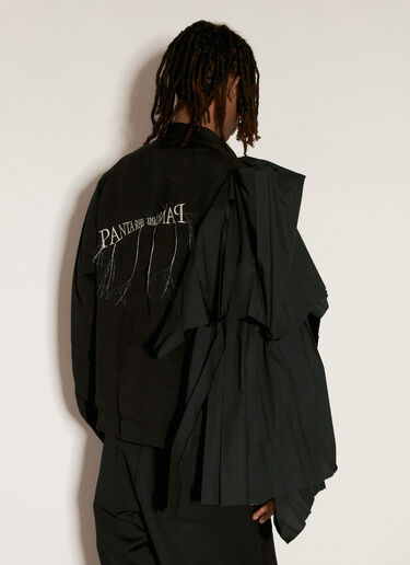 プリーツオーバーレイジャケット Yohji Yamamoto プリーツオーバーレイジャケット ブラック yoy0156005