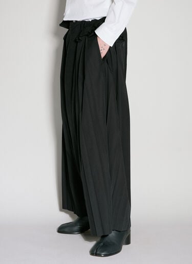 Yohji Yamamoto 사루엘 플리츠 팬츠  블랙 yoy0156007