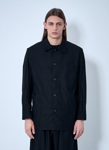 Yohji Yamamoto Button-Down Shirt Black yoy0160002