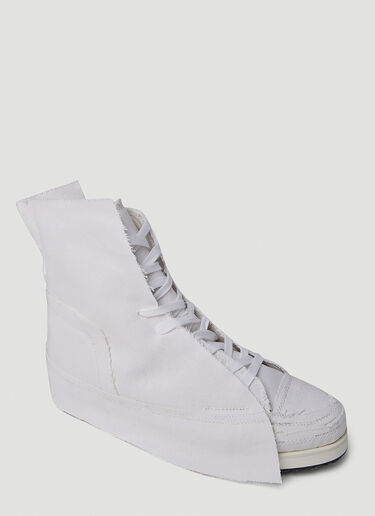 레이어드 하이탑 스니커즈 Yohji Yamamoto 레이어드 하이탑 스니커즈 화이트 yoy0250012