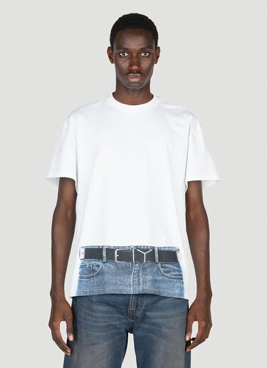 Trompe L'Oeil Belt T-Shirt Y/Project x Jean Paul Gaultier Trompe L'Oeil Belt T-Shirt White ypg0152008