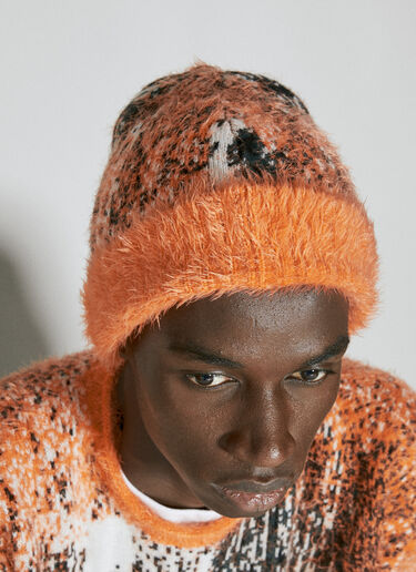 Gradient Hairy Knit Beanie Hat Y/Project Gradient Hairy Knit Beanie Hat Orange ypr0153018