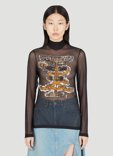Paris' Best Long-Sleeve Mesh Top Y/Project Paris' Best Long-Sleeve Mesh Top Black ypr0254012