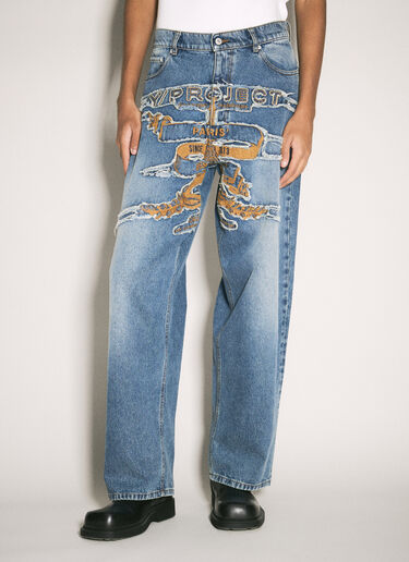 Y/Project Evergreen Paris' Best Patch Jeans Blue ypr0358007