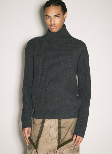 Zip-Insert Knit Sweater Y/Project Zip-Insert Knit Sweater Grey ypr0358013