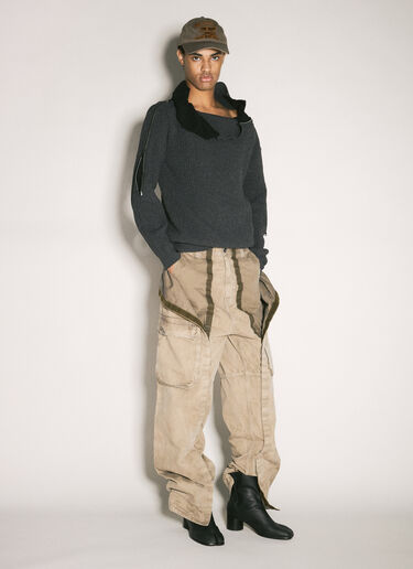 Zip-Insert Knit Sweater Y/Project Zip-Insert Knit Sweater Grey ypr0358013