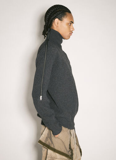 Zip-Insert Knit Sweater Y/Project Zip-Insert Knit Sweater Grey ypr0358013