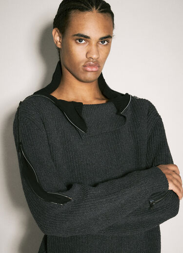 Zip-Insert Knit Sweater Y/Project Zip-Insert Knit Sweater Grey ypr0358013