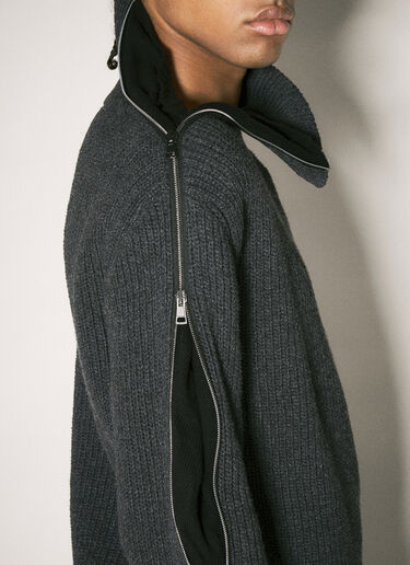 Zip-Insert Knit Sweater Y/Project Zip-Insert Knit Sweater Grey ypr0358013