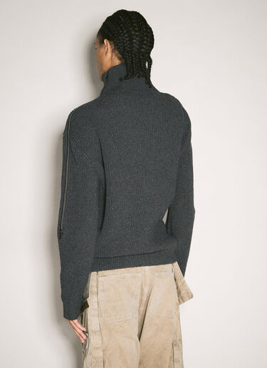 Y/Project Zip-Insert Knit Sweater Grey ypr0358013