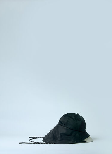 Logo Print Bucket Hat With Straps Y-3 Logo Print Bucket Hat With Straps Black yyy0160020