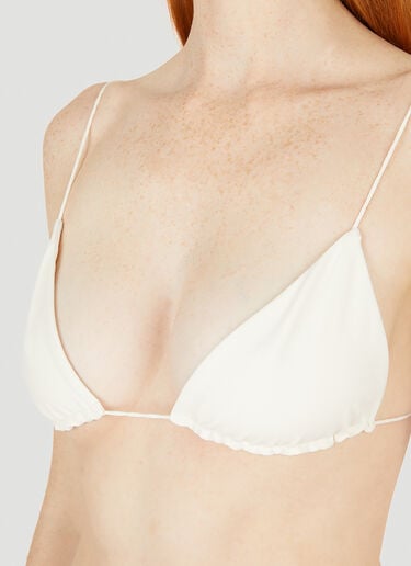 Ziah Fine Strap Triangle Bikini Top White zia0251005