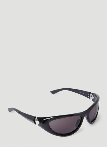 Bottega Veneta オーバルラップアラウンドサングラス ブラック bov0352006