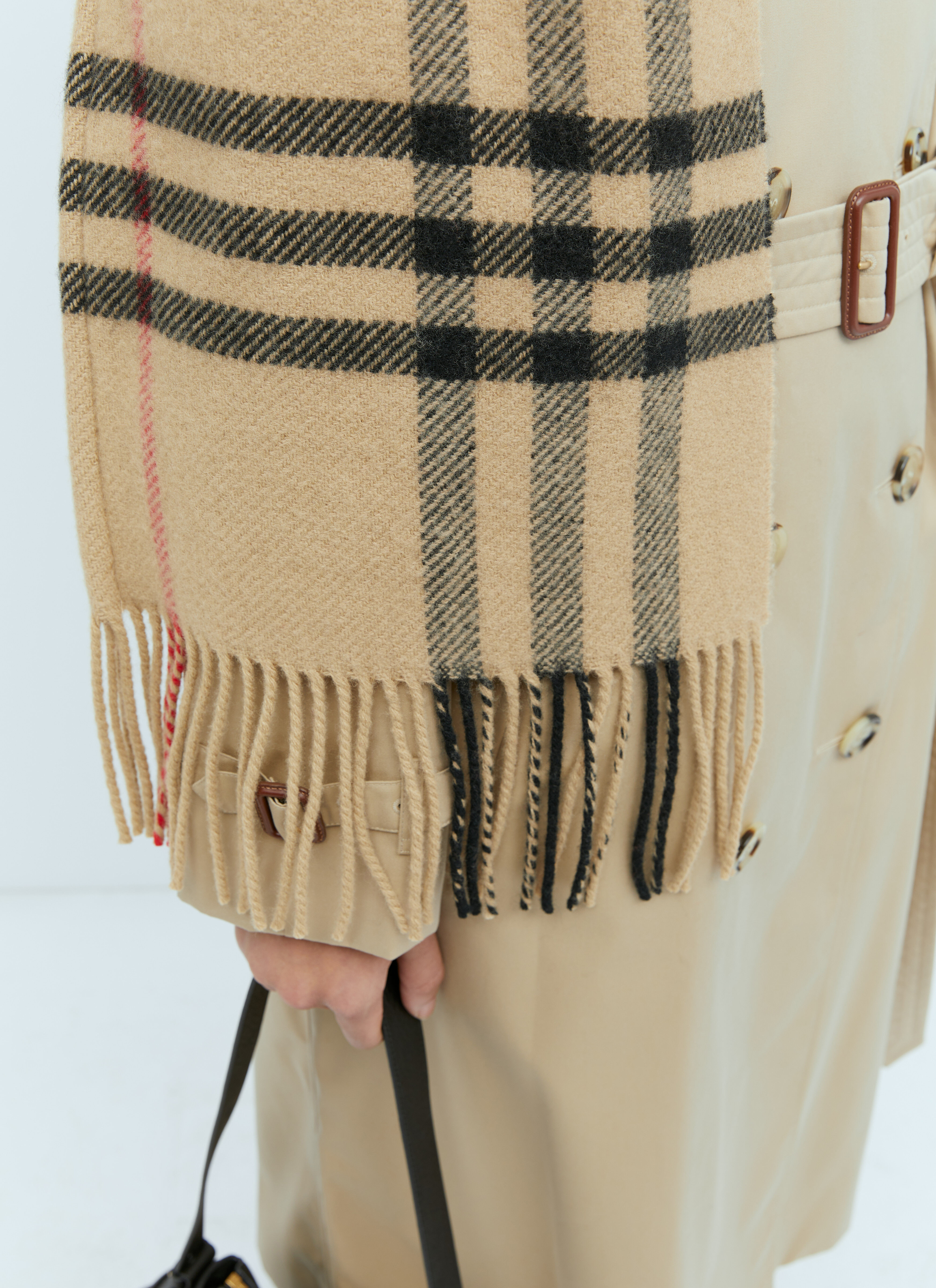 Burberry レディース チェックウールカシミア フード付き