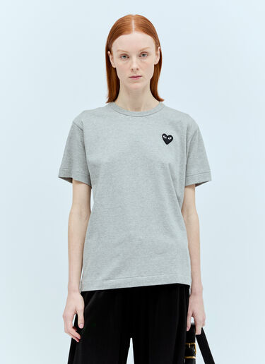 로고 패치 티셔츠 Comme Des Garçons PLAY 로고 패치 티셔츠 그레이 cpl0355007
