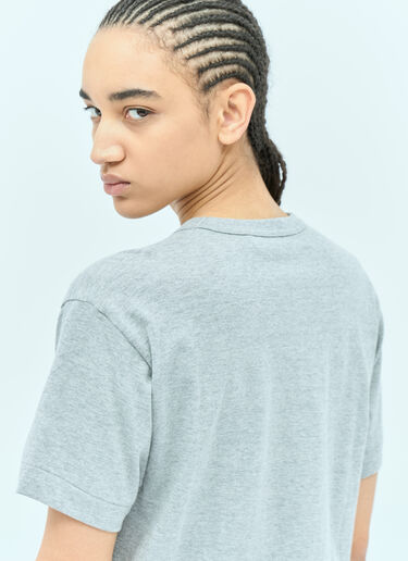 Comme Des Garçons PLAY 로고 패치 티셔츠 그레이 cpl0355007