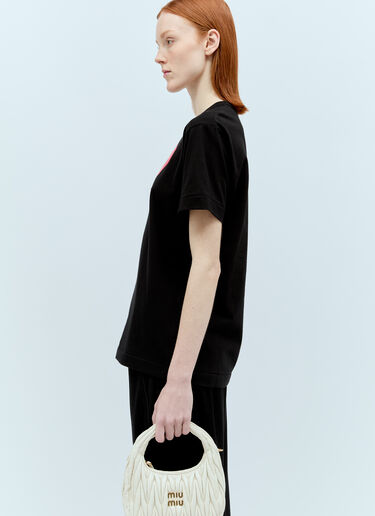 Comme Des Garçons PLAY 로고 프린트 티셔츠 블랙 cpl0355010