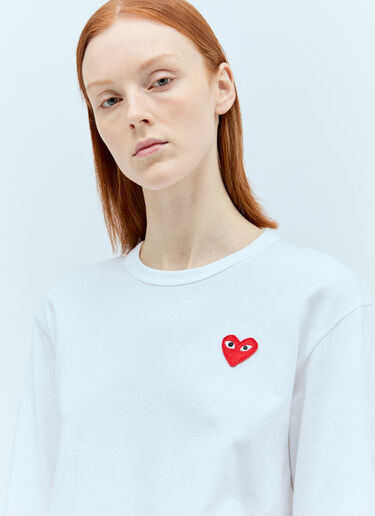 Comme Des Garçons PLAY 徽标贴饰 T 恤  白色 cpl0355014