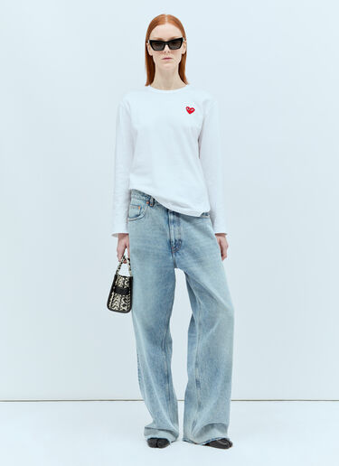 徽标贴饰 T 恤 Comme Des Garçons PLAY 徽标贴饰 T 恤 白色 cpl0355014