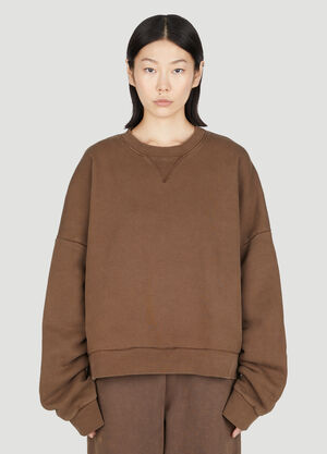 Entire Studios Boxy Crewneck Sweatshirt Brown ent0353005