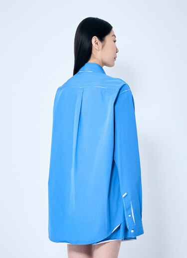 Miu Miu Raw Trims Poplin Shirt Blue miu0359001