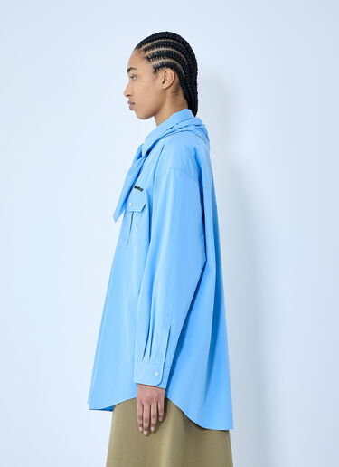 스카프가 달린 포플린 셔츠 Miu Miu 스카프가 달린 포플린 셔츠 블루 miu0360001