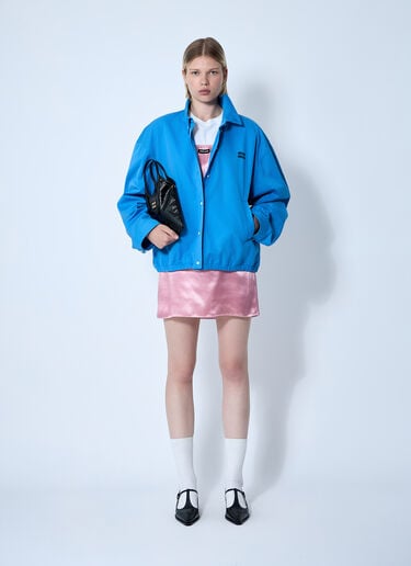 Logo Motif Blouson Jacket Miu Miu Logo Motif Blouson Jacket Blue miu0362010