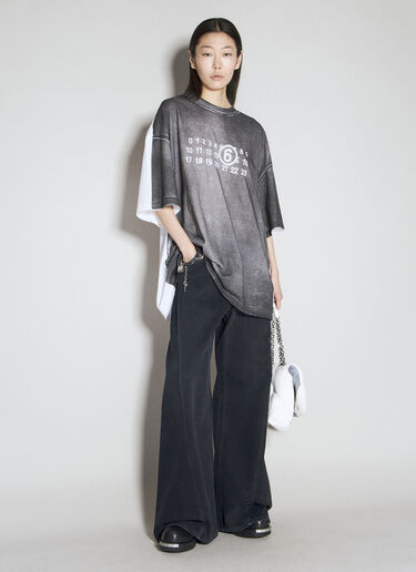 Logo Print T-Shirt MM6 Maison Margiela Logo Print T-Shirt Grey mmm0354001