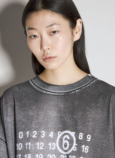 Logo Print T-Shirt MM6 Maison Margiela Logo Print T-Shirt Grey mmm0354001