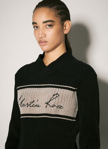 Chenille V-Neck Sweater Martine Rose Chenille V-Neck Sweater Black mtr0358010