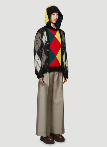 Harlequin Argyle Hooded Sweater Pringle of Scotland Harlequin Argyle Hooded Sweater Black pos0340006