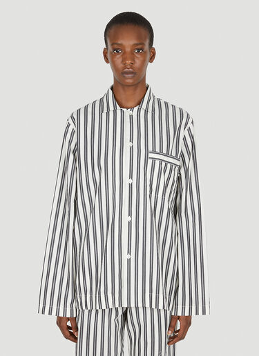 Tekla Striped Classic Pyjama Shirt White tek0351023