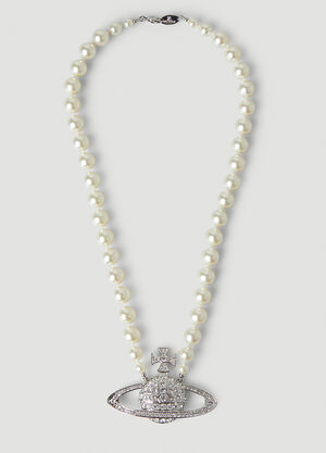 Vivienne Westwood Bas Relief Pearl Necklace Silver vvw0348010