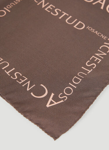Acne Studios Logo Silk Scarf Brown acn0152054