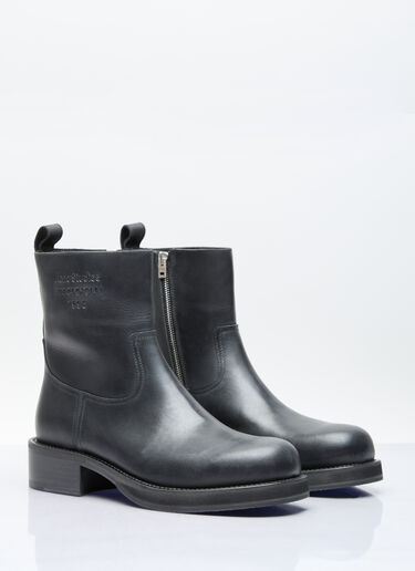 Acne Studios 油蜡皮革靴子 黑色 acn0156038