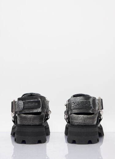 Acne Studios Leather Buckle Mules Black acn0158015