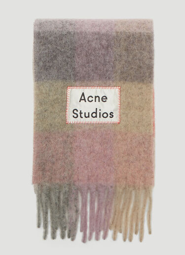 Acne Studios Logo Patch Check Scarf Multicolour acn0238039