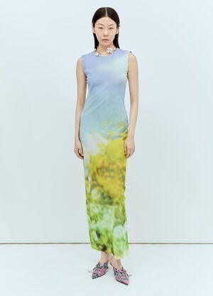 Acne Studios 模糊印花超长连衣裙 紫色 acn0256010