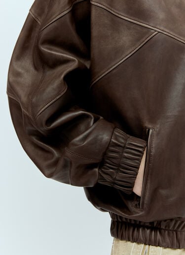 Acne Studios Supple Leather Jacket Brown acn0256017