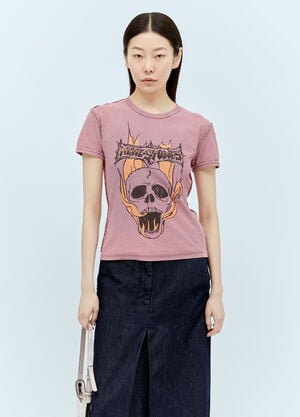 Acne Studios 图案印花 T 恤 粉色 acn0256038