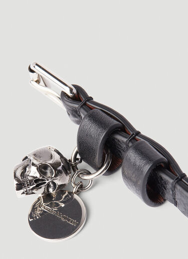 싱글 랩 레더 브레이슬릿 Alexander McQueen 싱글 랩 레더 브레이슬릿 블랙 amq0145115