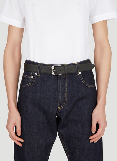 Twin Skull Buckle Belt Alexander McQueen Twin Skull Buckle Belt Black amq0147067