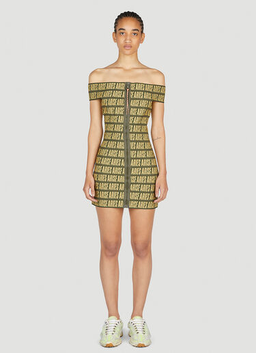 Press Gothic Logo Mini Dress Aries Press Gothic Logo Mini Dress Olive ari0252011