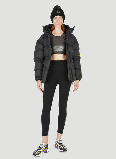 로고 프린트 메탈릭 크롭 탑 adidas by Stella McCartney 로고 프린트 메탈릭 크롭 탑 블랙 asm0250018
