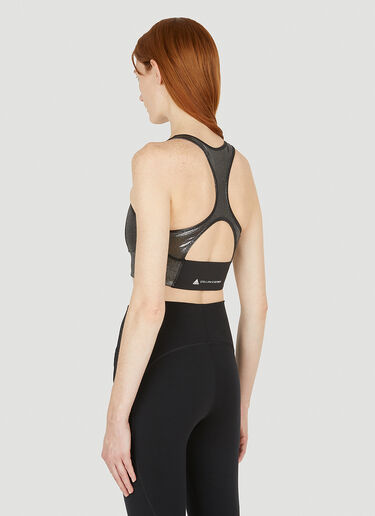 로고 프린트 메탈릭 크롭 탑 adidas by Stella McCartney 로고 프린트 메탈릭 크롭 탑 블랙 asm0250018