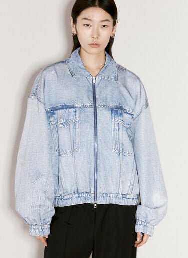 프린트 데님 봄버 재킷 Alexander Wang 프린트 데님 봄버 재킷 블루 awg0255037