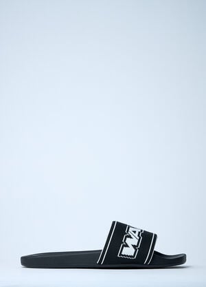 Alexander Wang Logo Motif Slides Black awg0261024