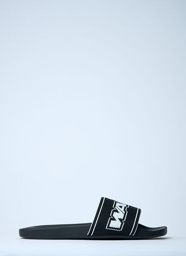 Logo Motif Slides Alexander Wang Logo Motif Slides Black awg0261024