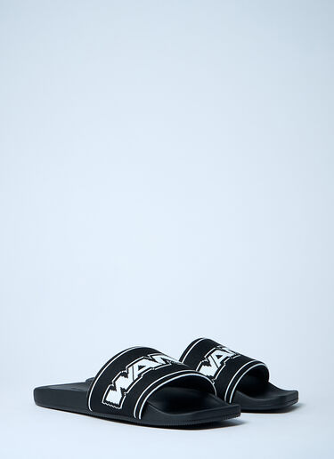 Logo Motif Slides Alexander Wang Logo Motif Slides Black awg0261024