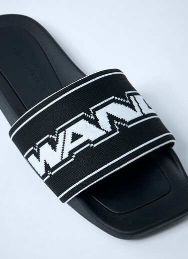 Logo Motif Slides Alexander Wang Logo Motif Slides Black awg0261024